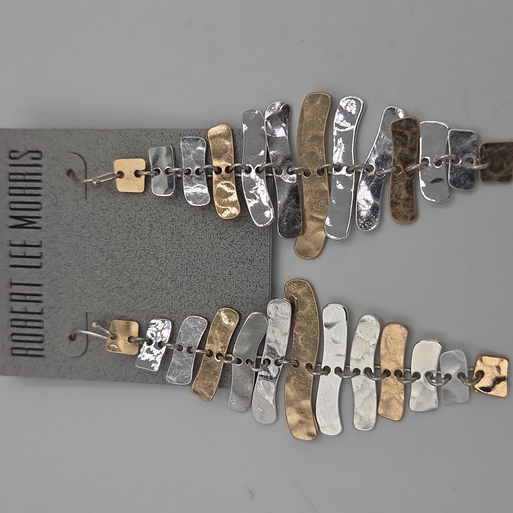 Robert Lee Morris Two-Tone Dangle Earrings - Picture 2 of 3